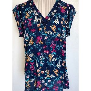 Daniel Rainn Kabari Floral crochet cutout blouse~XXL